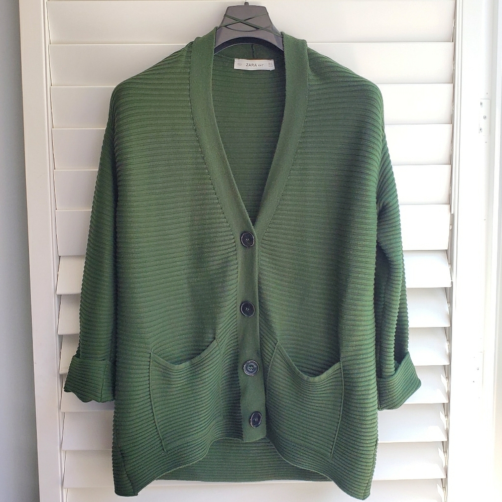 Zara Knit Forest Green Cardigan